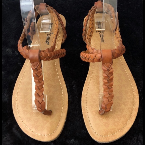 Minnetonka Shoes - MINNETONKA - BROWN MOCCASIN STYLE SANDALS - S